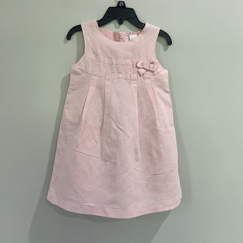 Old Navy Pink Toddler Linen Sleeveless‎ Dress Size 3t Long Length